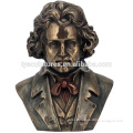 life size European design music genius bronze real human Beethoven bust statue for house villa decoration